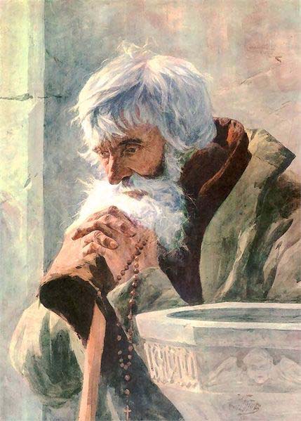 unknow artist Praying old man.